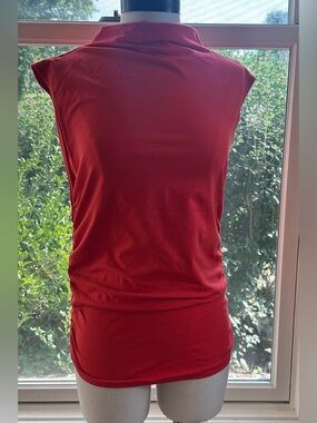 Maeve‎ by Anthropologie Red Ruched Muscle Tank Top